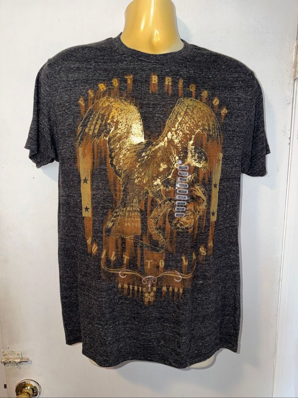 FIFTH SUN First Brigade American Made Grey T Shirt-M {NWT}